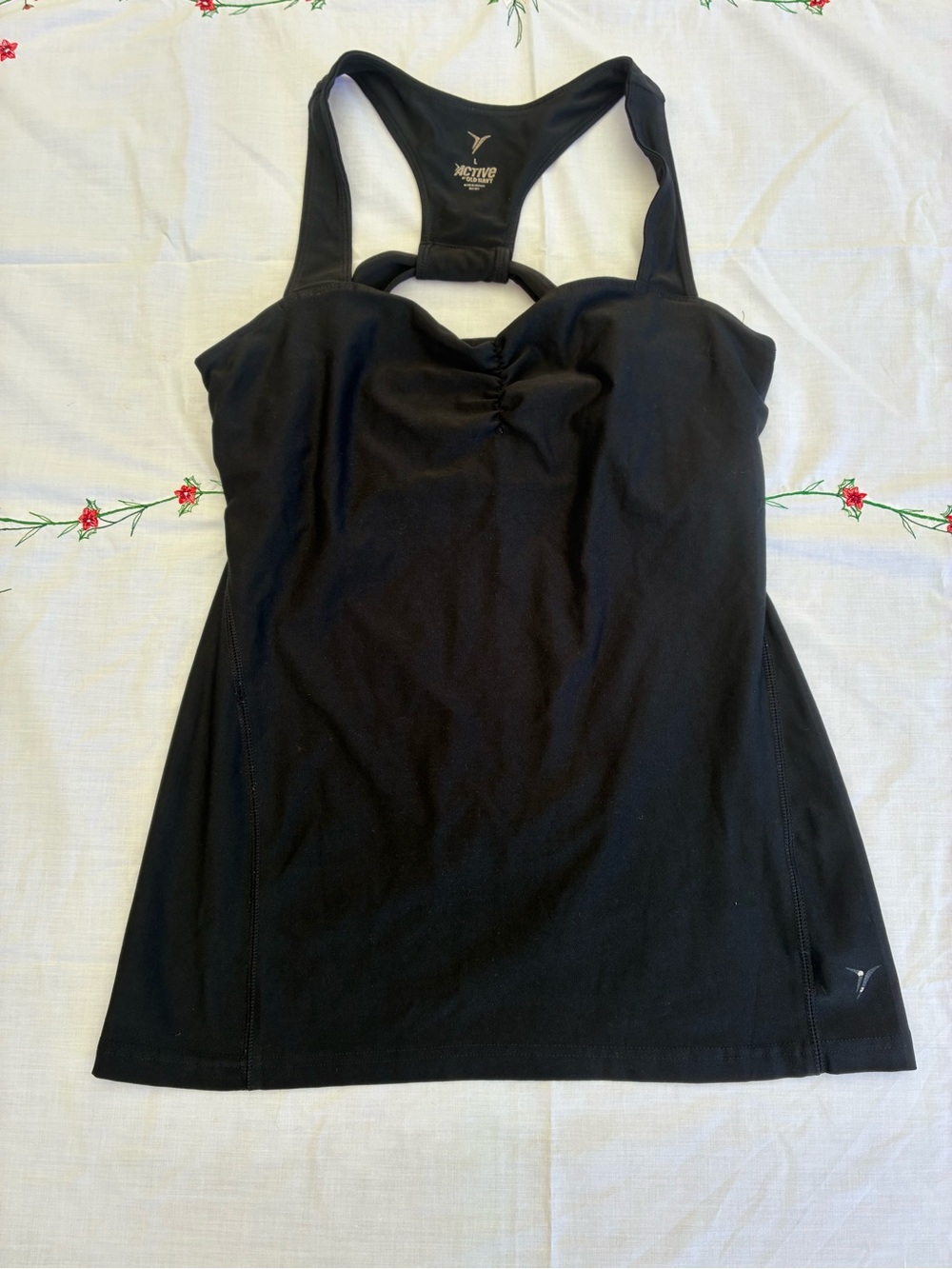 Old Navy Black Racerback Tank with Built-In Shelf Bra
